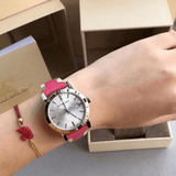 Burberry The City White Dial Haymarket Pink Leather Strap Watch for Women - BU9149 Buy Now By Burberry