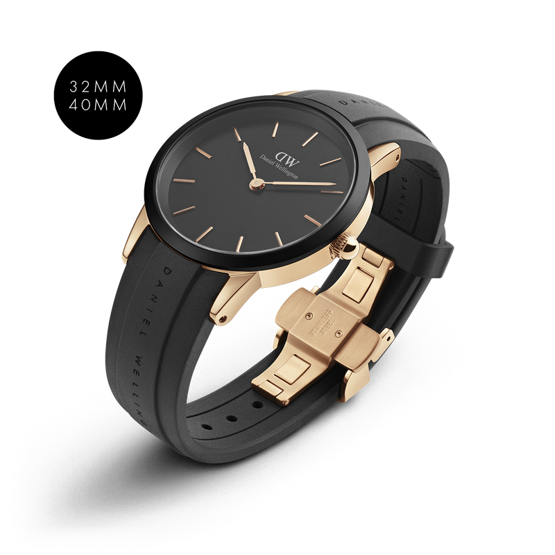 Daniel Wellington Iconic Motion Black Dial Rubber Strap Watch For Women - DW00100426 Buy Now By Daniel Wellington