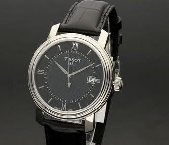 Tissot T Classic Bridgeport Black Dial Black Leather Strap Watch For Women - T097.010.16.058.00 Buy Now By Tissot
