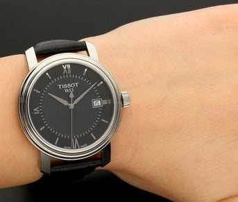 Tissot T Classic Bridgeport Black Dial Black Leather Strap Watch For Women - T097.010.16.058.00 Buy Now By Tissot