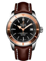Shop Breitling Superocean Heritage 42mm Rose Gold Chronometer Black Dial Brown Leather Strap Mens Watch - U1732112 in USA
