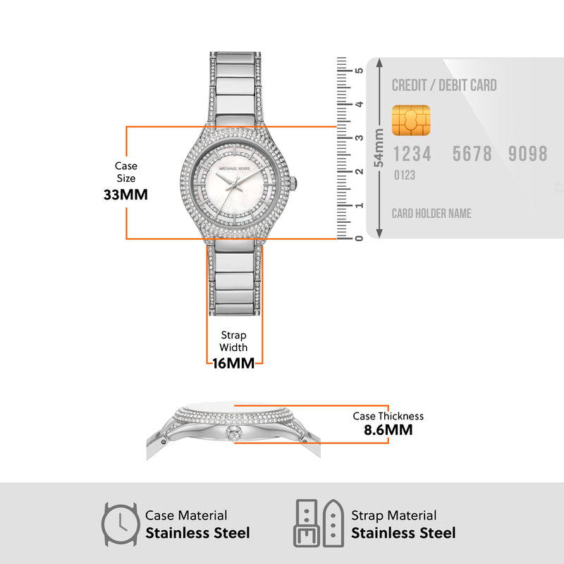 Michael Kors Sylvia Mother of Pearl Dial Silver Steel Strap Watch For Women - MK4657 Buy Now By Michael Kors