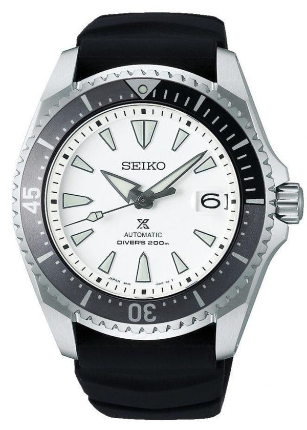 Shop Seiko Shogun Prospex Titanium Divers Automatic White Dial Black Rubber Strap Watch For Men - SPB191J1 in USA