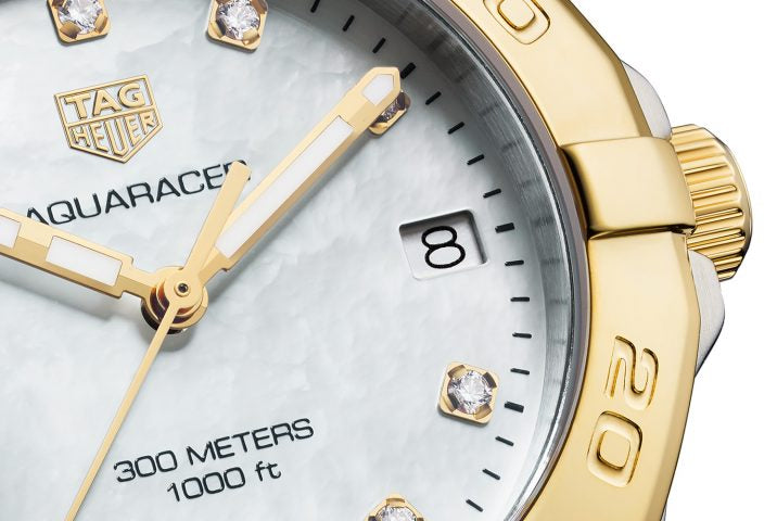 Shop Tag Heuer Aquaracer White Mother of Pearl Dial Watch for Women - WBD1322.BB0320 in USA