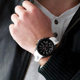 Hugo Boss Velocity Chronograph Black Dial White Rubber Strap Watch for Men - 1513718