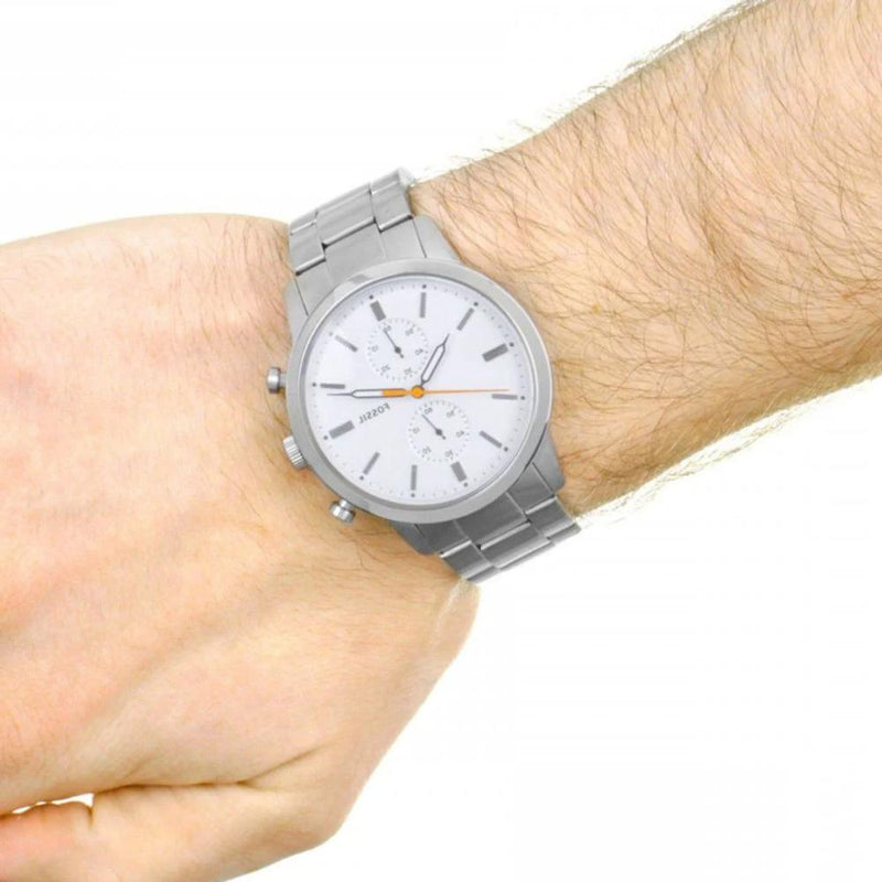 Fossil Townsman White Dial Silver Steel Strap Watch for Men - FS5346 Buy Now By Fossil