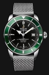 Shop Breitling Superocean Heritage 42mm Chronograph Green Bezel Mens Watch - A1732136 in USA