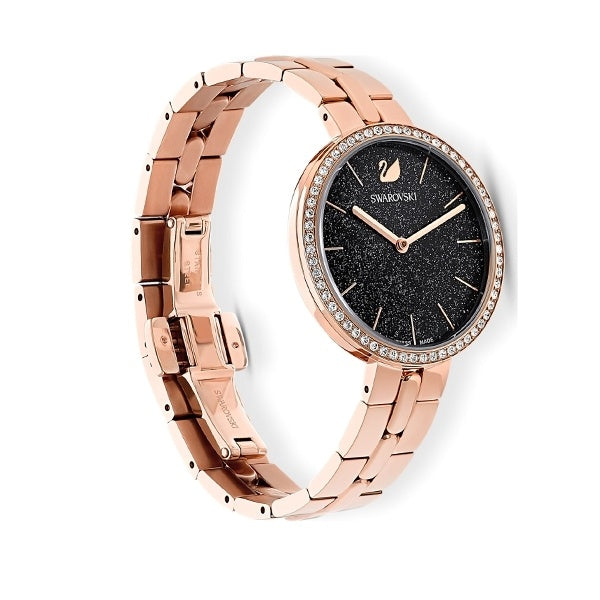 Shop Swarovski Cosmopolitan Black Dial Rose Gold Steel Strap Watch for Women - 5517797 in USA