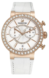 Swarovski Citra Sphere Chrono White Dial White Leather Strap Watch for Women - 5080602 Buy Now By Swarovski