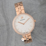 Shop Swarovski Cosmopolitan Diamond Powder Silver Dial Rose Gold Steel Strap Watch for Women - 5517803 in USA