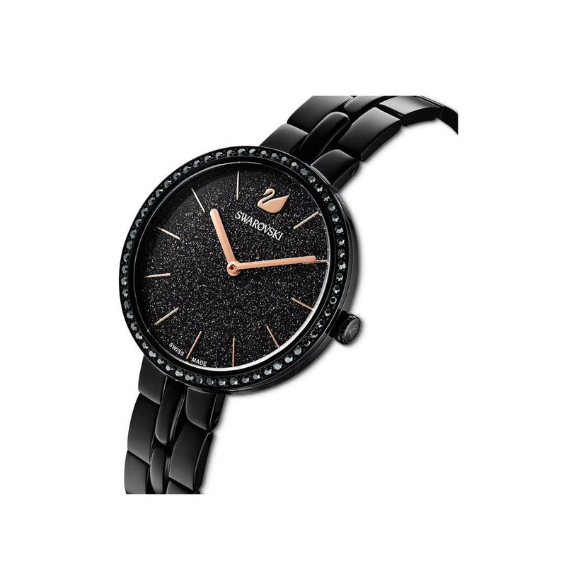 Shop Swarovski Cosmopolitan PVD Black Dial Black Steel Strap Watch for Women - 5547646 in USA