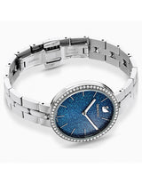 Shop Swarovski Cosmopolitan Blue Dial Silver Steel Strap Watch for Women - 5517790 in USA