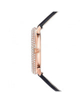 Swarovski Crystal Frost Black Dial Black Leather Strap Watch for Women - 5484058 Buy Now By Swarovski