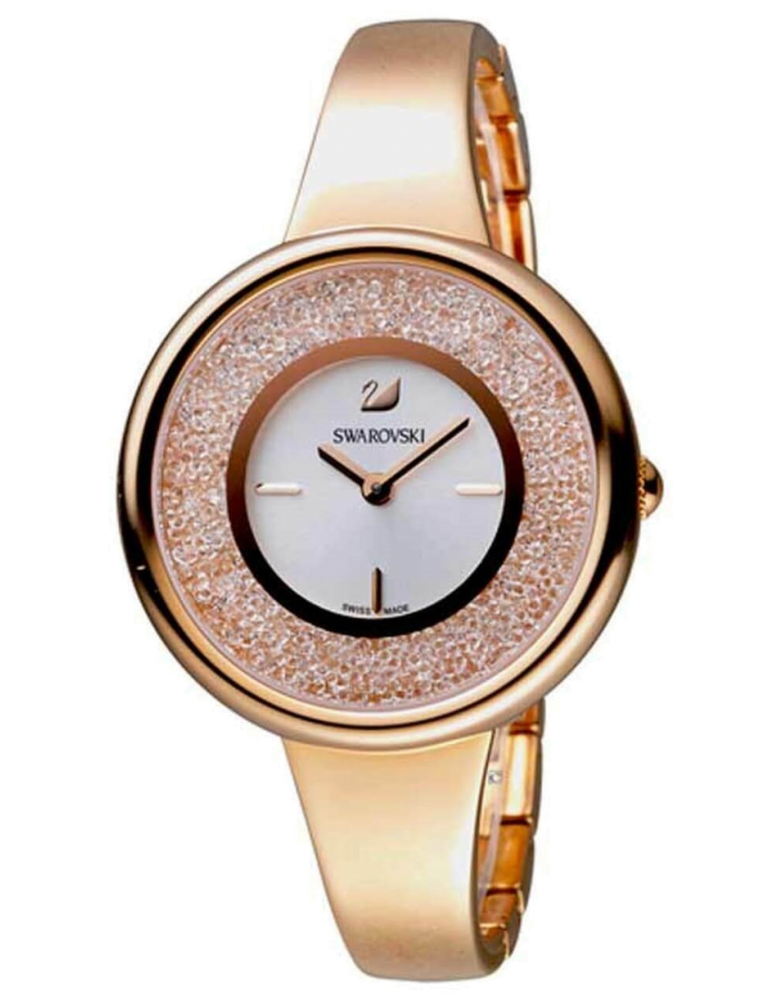 Swarovski Crystalline Bracelet White Dial Rose Gold Steel Strap Watch for Women - 5269250