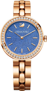 Swarovski Daytime Glittering Blue Dial Rose Gold Steel Strap Watch for Women - 5182277 Buy Now By Swarovski