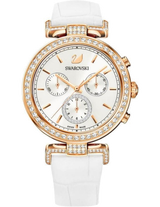 Swarovski Era Journey Silver Dial White Leather Strap Watch for Women - 5295369 Buy Now By Swarovski