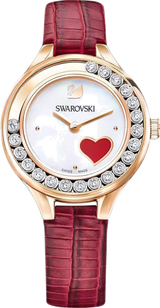 Swarovski Lovely Crystals Analog White Dial Red Leather Strap Watch for Women - 5297584 Buy Now By Swarovski