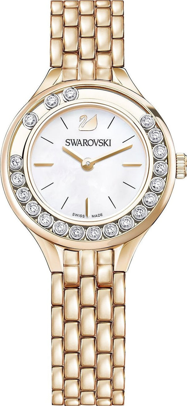 Shop Swarovski Lovely Crystals Mother of Pearl Dial Rose Gold Steel Strap Watch for Women - 5261496 in USA