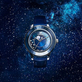 Swarovski Octea Lux Moon Crystal Blue Dial Blue Leather Strap Watch for Women - 5516305 Buy Now By Swarovski