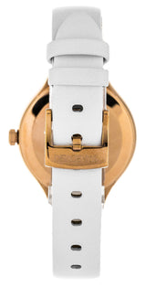 Shop Swarovski Lovely Crystals Mother of Pearl Dial White Leather Strap Watch for Women - 5242904 in USA