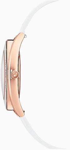 Swarovski Crystalline Aura Silver Dial White Leather Strap Watch for Women - 5519453 Buy Now By Swarovski