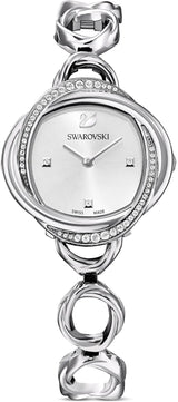 Shop Swarovski Crystal Flower Silver Dial Silver Steel Strap Watch for Women - 5547622 in USA