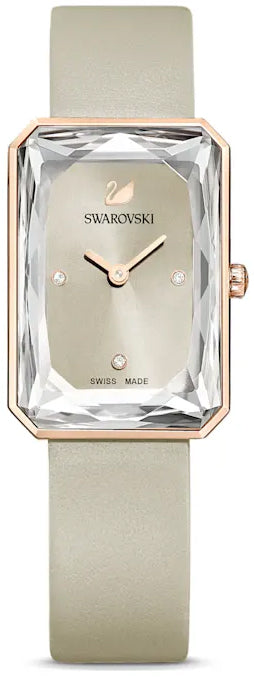 Shop Swarovski Uptown Crystal Grey Dial Grey Leather Strap Watch for Women - 5547716 in USA