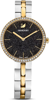 Shop Swarovski Cosmopolitan Black Dial Two Tone Steel Strap Watch for Women - 5644072 in USA