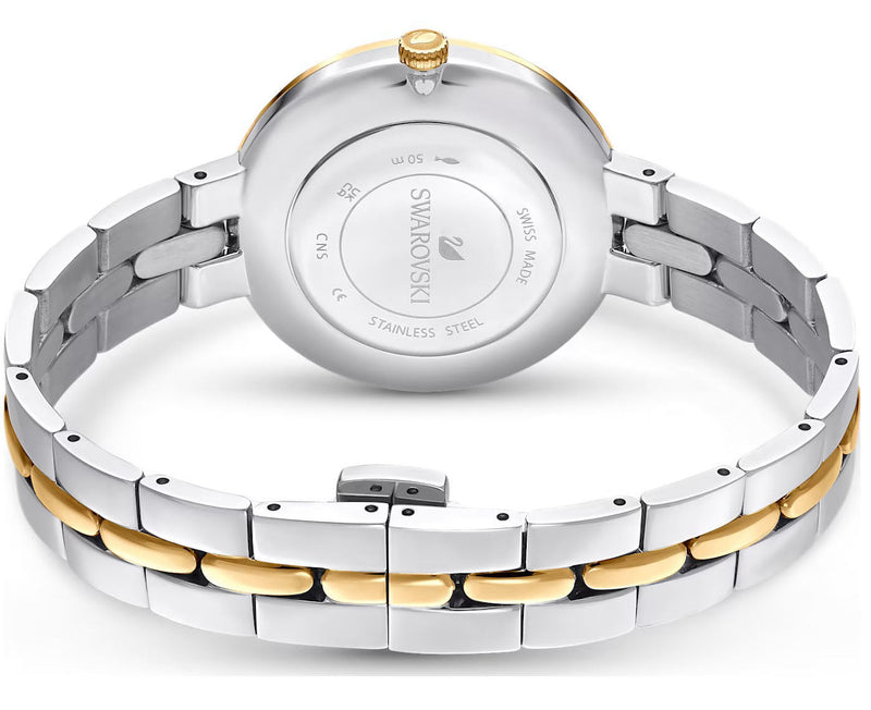 Shop Swarovski Cosmopolitan Black Dial Two Tone Steel Strap Watch for Women - 5644072 in USA