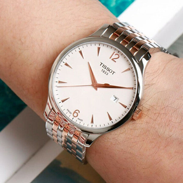 Tissot T Classic Tradition Lady White Dial Two Tone Steel Strap Watch For Women - T063.210.22.037.01 Buy Now By Tissot