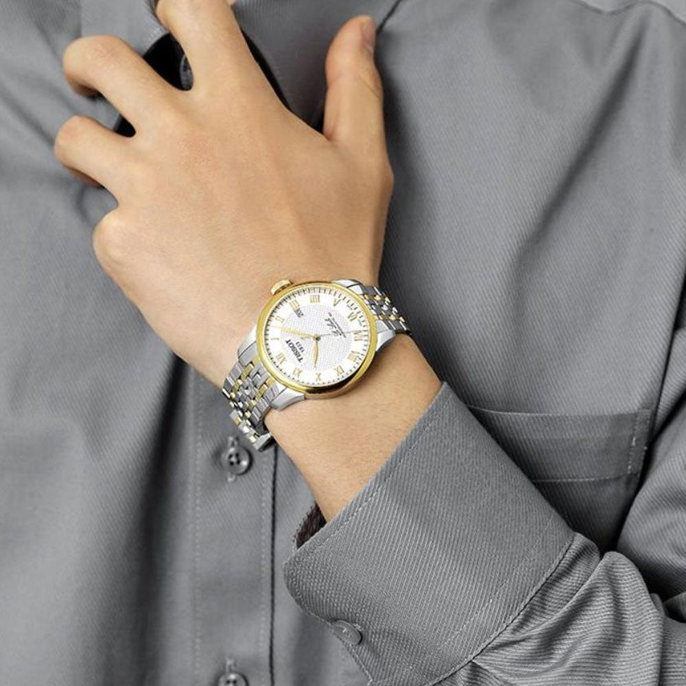 Tissot Le Locle Powermatic 80 Silver Dial Two Tone Steel Strap Watch For Men - T006.407.22.033.01