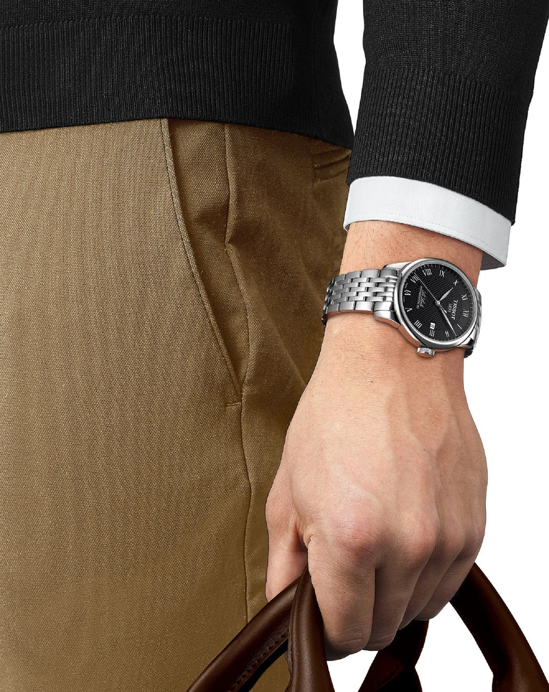 Tissot Le Locle Powermatic 80 Black Dial Silver Steel Strap Watch For Men - T006.407.11.053.00 Buy Now By Tissot
