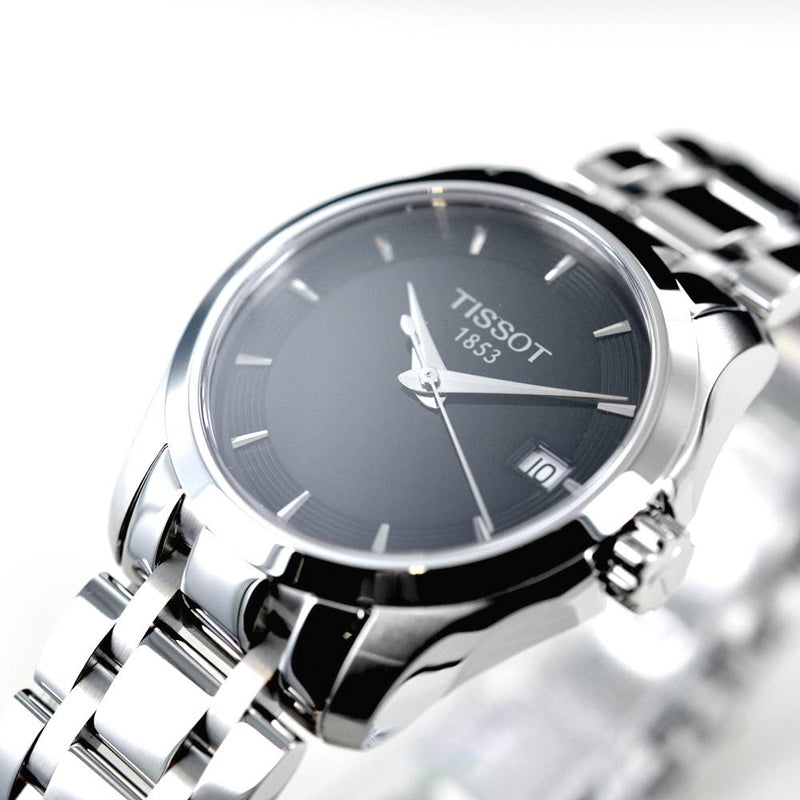 Tissot T Trend Couturier Lady Black Dial Silver Steel Strap Watch For Women - T035.210.11.051.00 Buy Now By Tissot