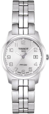 Tissot T Classic PR100 Silver Dial Silver Steel Strap Watch For Women - T049.210.11.032.00 Buy Now By Tissot
