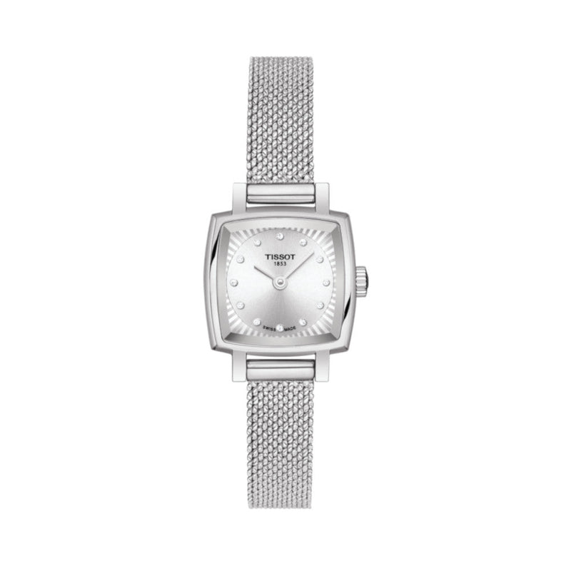 Shop Tissot Lovely Square Silver Dial Silver Mesh Bracelet Watch For Women - T058.109.11.036.00 in USA