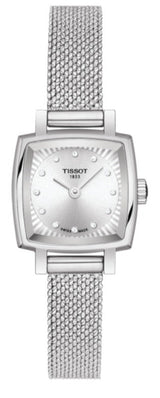 Shop Tissot Lovely Square Silver Dial Silver Mesh Bracelet Watch For Women - T058.109.11.036.00 in USA