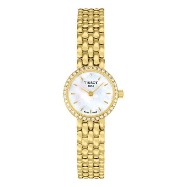 Tissot T-Lady Lovely Mother of Pearl Dial Gold Steel Strap Watch For Women - T058.009.63.116.00 Buy Now By Tissot