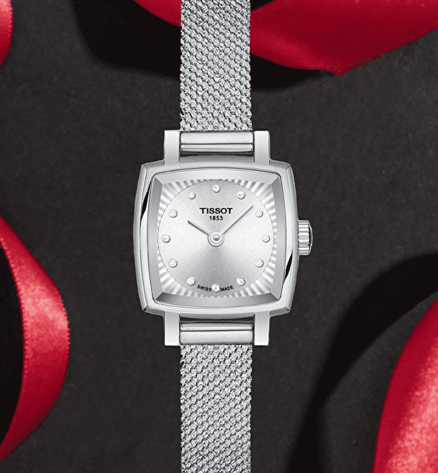 Shop Tissot Lovely Square Silver Dial Silver Mesh Bracelet Watch For Women - T058.109.11.036.00 in USA