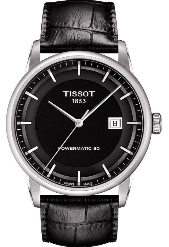 Shop Tissot T Classic Luxury Black Dial Black Leather Strap Watch For Men - T086.407.16.051.00 in USA