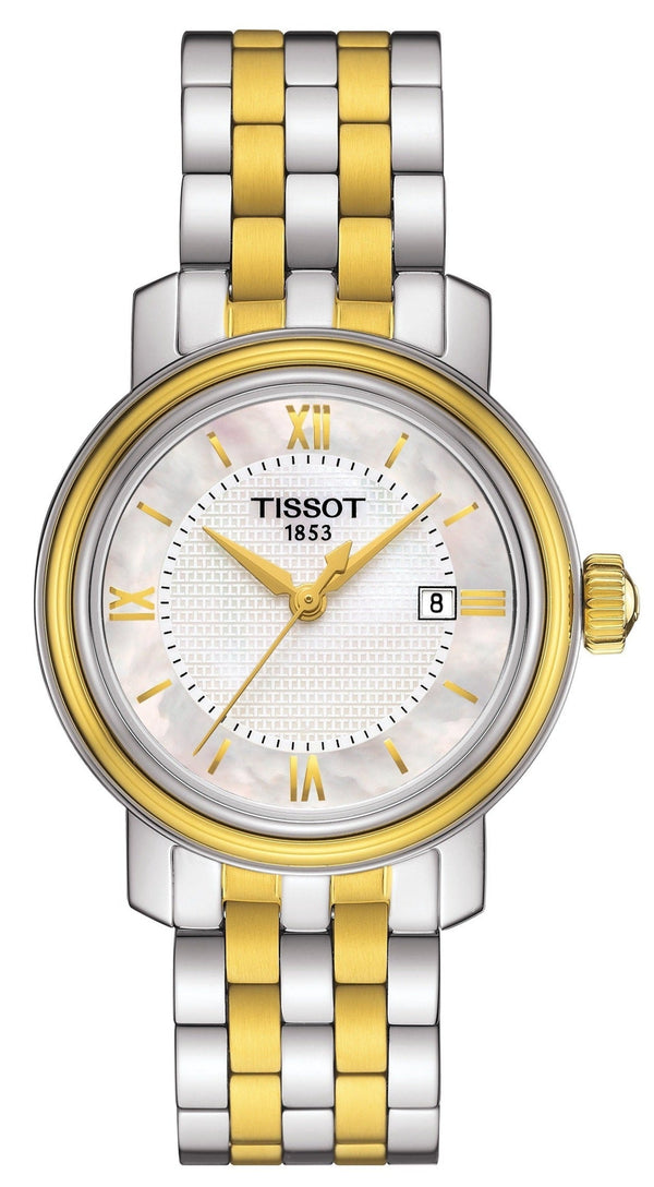 Shop Tissot T Classic Bridgeport Silver Dial Two Tone Mesh Bracelet Watch For Men - T097.410.22.038.00 in USA