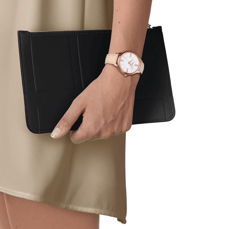Tissot T Lady Bella Ora Round White Dial Beige Leather Strap Watch For Women - T103.210.36.018.00 Buy Now By Tissot