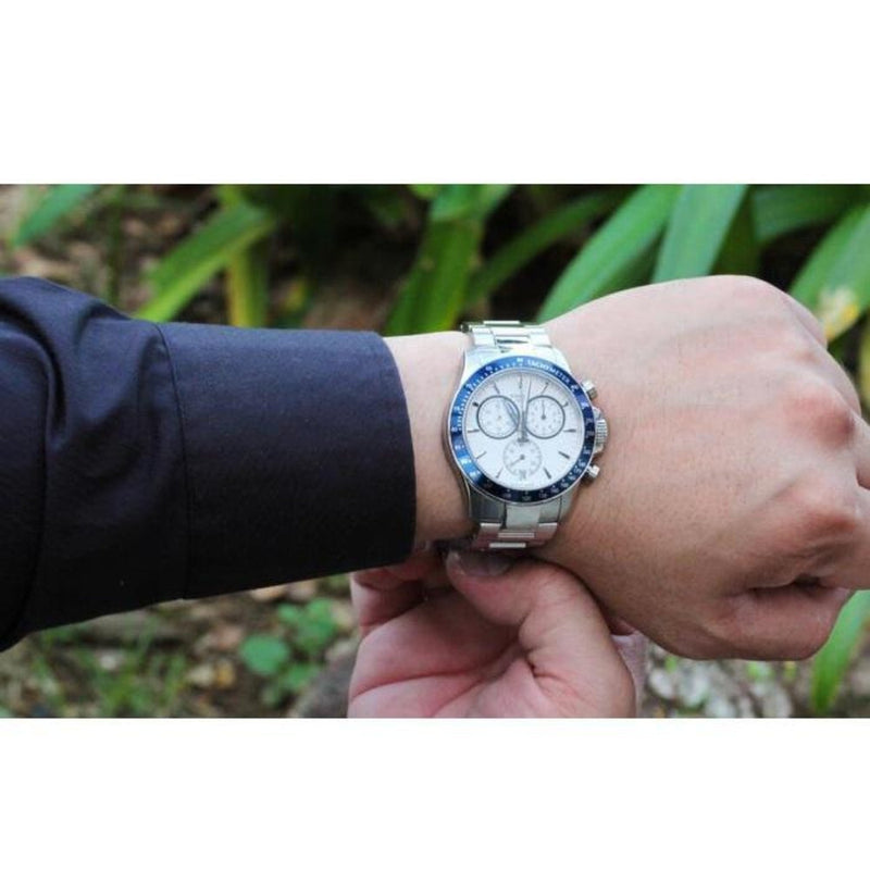 Tissot V8 Quartz T Sport Chronograph White Dial Silver Steel Strap Watch For Men - T106.417.11.031.00 Buy Now By Tissot