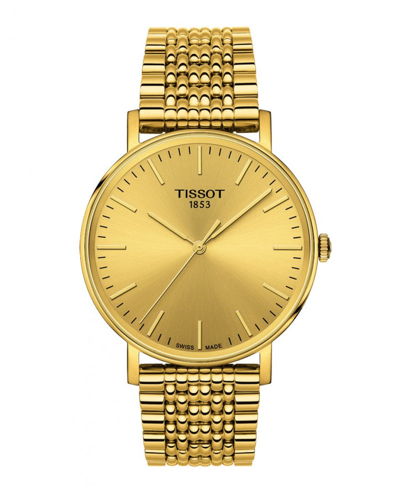 Tissot Everytime Lady Gold Dial Gold Mesh Bracelet Watch for Women - T143.210.33.021.00 Buy Now By Tissot