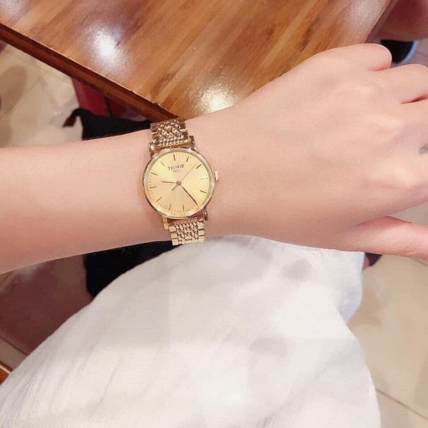 Tissot T Classic Everytime Desire Small Gold Dial Gold Mesh Bracelet Watch For Women - T109.210.33.021.00 Buy Now By Tissot