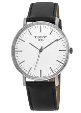 Tissot T Classic Everytime Large White Dial Black Leather Strap Watch For Men - T109.610.16.031.00 Buy Now By Tissot