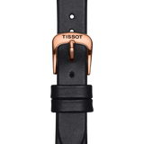 Tissot T Wave Diamond Mother of Pearl Dial Black Leather Strap Watch For Women - T112.210.36.111.00 Buy Now By Tissot