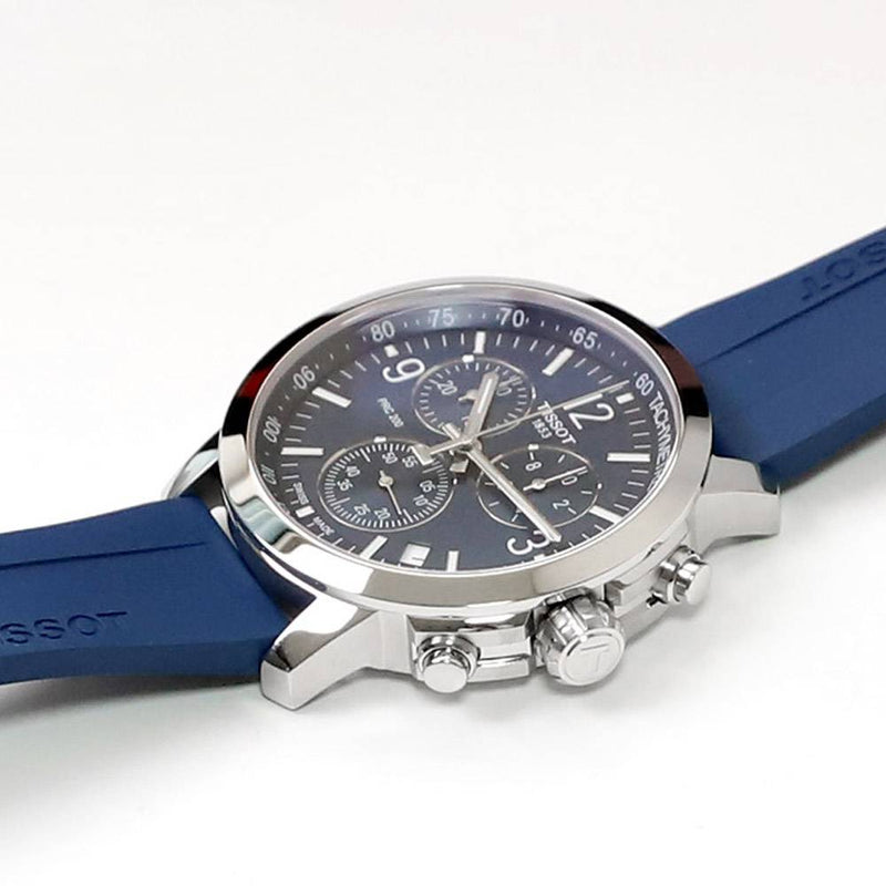 Tissot T Sport PRC 200 Chronograph Blue Rubber Strap Watch For Men - T114.417.17.047.00 Buy Now By Tissot