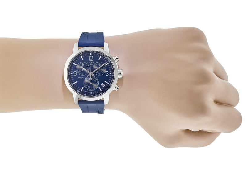 Tissot T Sport PRC 200 Chronograph Blue Rubber Strap Watch For Men - T114.417.17.047.00 Buy Now By Tissot