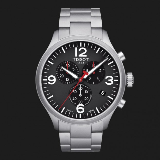 Tissot Chrono XL Black Dial Silver Steel Strap Watch For Men - T116.617.11.057.00 Buy Now By Tissot