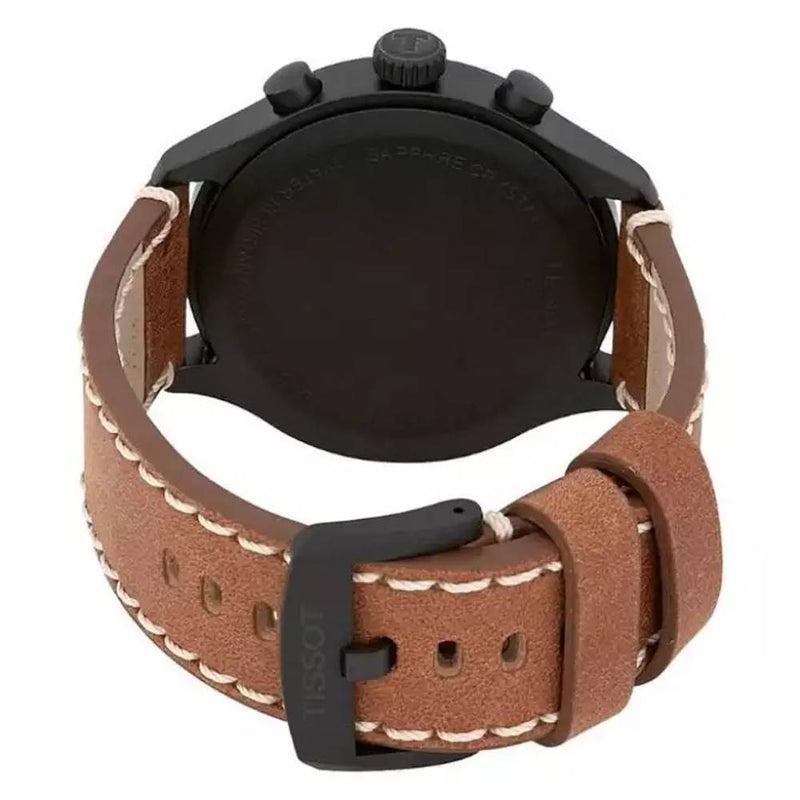 Tissot T Sport Chrono XL Black Dial Brown Leather Strap Watch For Men - T116.617.36.057.00 Buy Now By Tissot